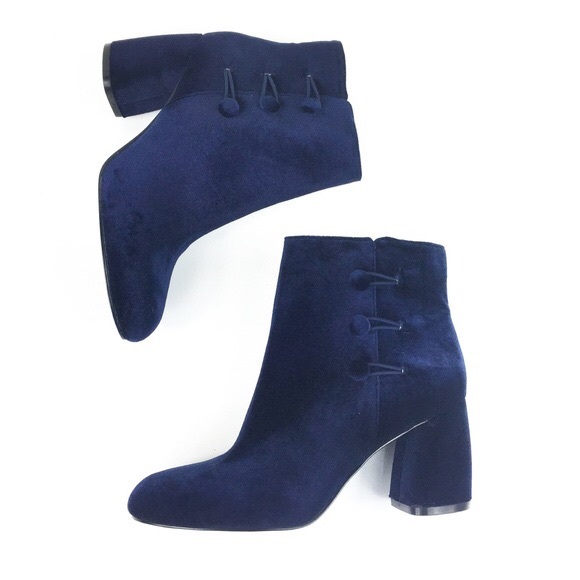 Nine West Shoes - Nine West Navy Velvet Booties 8.5 KHRAINE Nine West Shoes - Nine West Navy Velvet Booties 8.5 KHRAINE